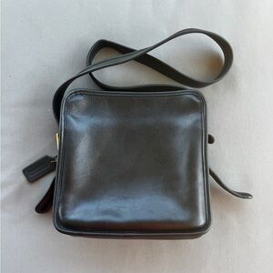Vintage COACH 9168 Black Leather Crossbody Bag Made in USA 1990 Classic